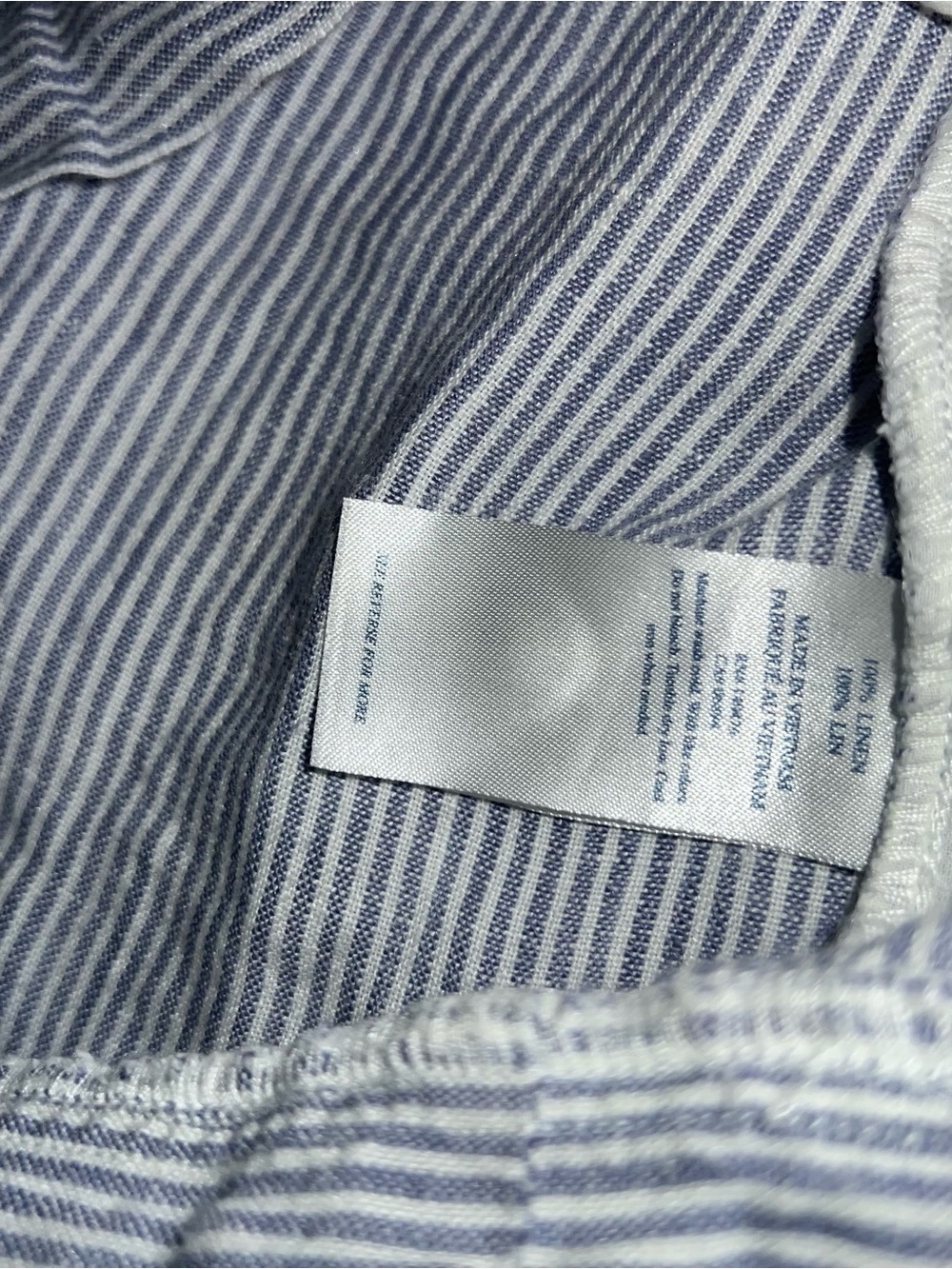Faherty Isha 100% Linen Dress Womens S Pintuck Striped Sleeveless Pockets - Picture 5 of 7